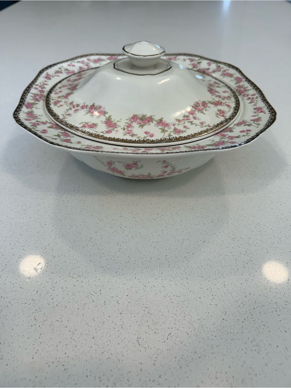 Vintage Alfred Meakin Harmony Rose Covered Serving Dish